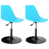 vidaXL Drehbare Esszimmerstühle 2 Stk. Blau PP