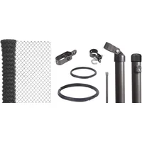 GAH Alberts Alberts Maschendrahtzaun Komplettset zum Einbetonieren, anthrazit-metallic, 80 cm 60 m