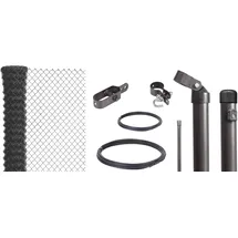 GAH Alberts Alberts Maschendrahtzaun Komplettset zum Einbetonieren, anthrazit-metallic, 80 cm 60 m