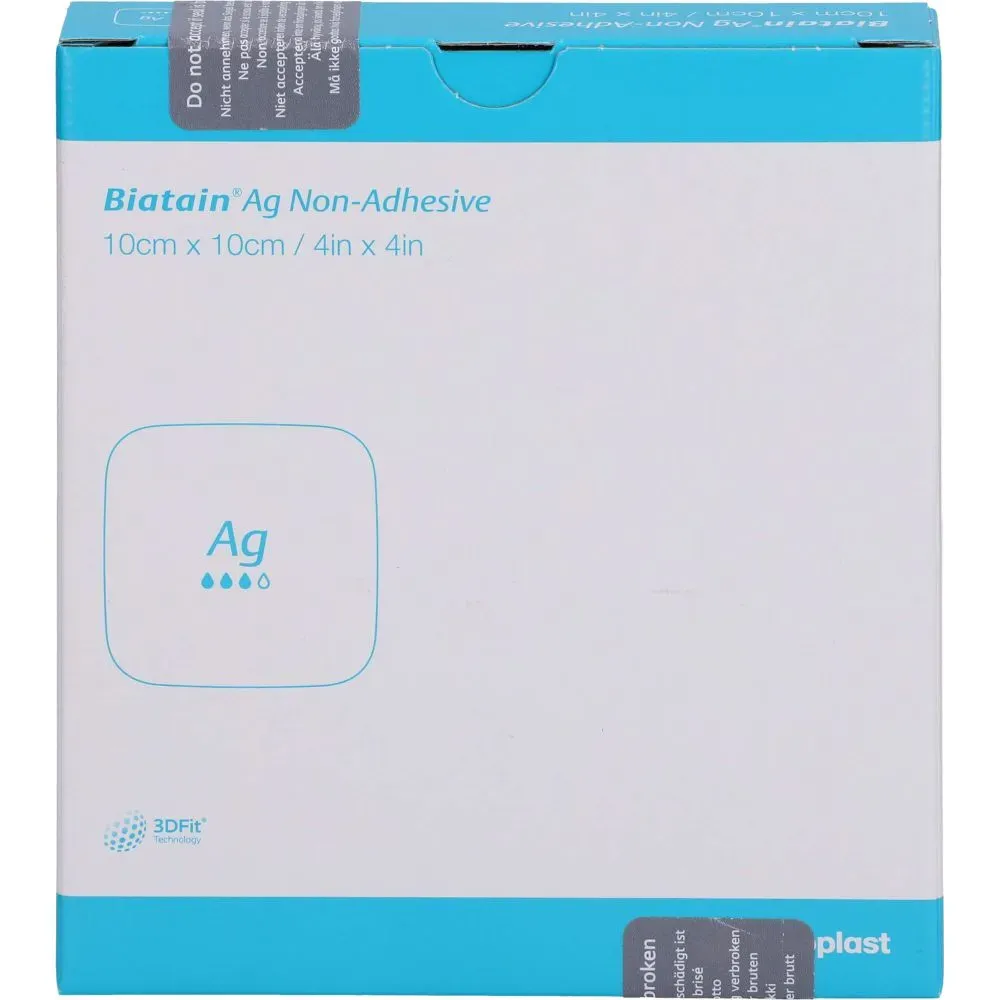 BIATAIN Ag Schaumverband 10x10 cm nicht haftend 5 St