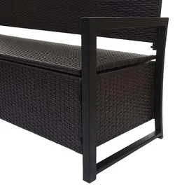 Mendler HWC-F39 3er Sitzbank 150 x 60 x 85 cm Braun