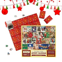 leryveo 2023 Weihnachts Adventskalender Puzzle 1000 Teile | 24-Tage Countdown Kalender | Puzzle Adventskalender 2023 für Erwachsene Kinder Erwachsene und Kinder, Heimdekoration