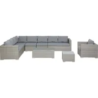 Beliani Lounge Set Rattan grau 8-Sitzer