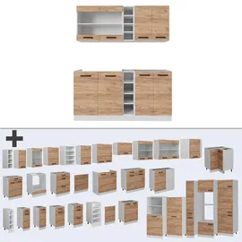 Vicco Singleküche R-Line, Goldkraft Eiche/Weiß, 160 cm ohne Arbeitsplatte, mit Flexibler Anordnung der Module und erweiterbar