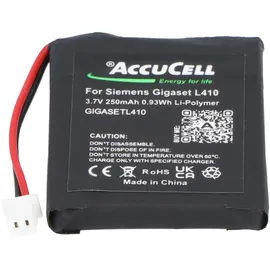 AccuCell Akku passend für Siemens Gigaset L410 Akku S30852-D2240-X1 V30145-K1310-X448 3,7 Volt 250mAh