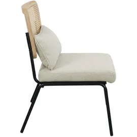 Svita Loungesessel Rattansessel Retrosessel Rattan vintage Creme Holz, 1-Sitzer, 61x88x52 cm, Loungemöbel, Lounge-Sessel