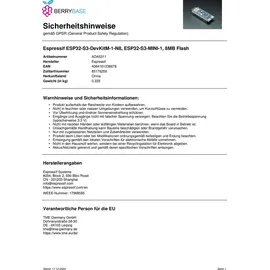 Espressif ESP32-S3-DevKitM-1-N8 Entwicklungsboard