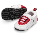 Audi collection Audi 3202300800 Baby Schühchen Babyschuhe, Größe 17-18, mit Audi Ringe Logo, weiß/rot