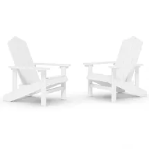 vidaXL Adirondack-Gartenstühle Hochlehner 83 x 92 x 92 cm Weiß 2 St.