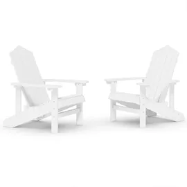 vidaXL Adirondack-Gartenstühle Hochlehner 83 x 92 x 92 cm Weiß 2 St.