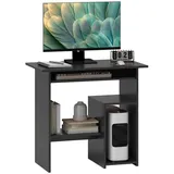 Homcom Computertisch, mit offenen Fächern und Ablageflächen, Bürotisch Kinderschreibtisch, PC Tisch für Büro, Arbeitszimmer, 80 x 45 cm, Schwarz - Schreibtisch