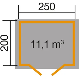 Weka Gartenhaus 209 Gr. 1.5 2,88 x 2,34 m natur Doppeltür