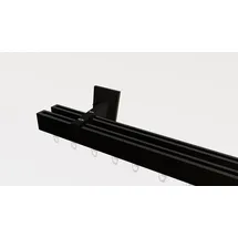 INDEKO Gardinenstange INDEKO "Bern", schwarz, L:430cm, Aluminium, Gardinenstangen, Innenlauf Komplett-Set inkl. Gleitern und Montagematerial