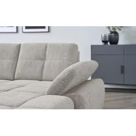 Möbel Kraft Wohnlandschaft Mikrofaser 3-Sitzer Grau