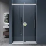 Briloner doporro Duschtür Nischentür dusche Duschabtrennung Duschkabine 100x195cm Duschwand Chrom ESG-Sicherheitsglas Duschabtrennung mit Soft-Close Klarglas inkl. Nano-Beschichtung ...