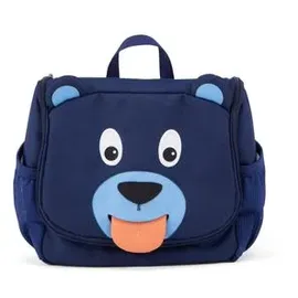 Affenzahn Kulturbeutel Bär, für Kinder, 2 Liter, Breite 17cm, Polyester, blau