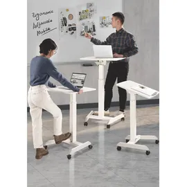 FROMM & STARCK Laptoptisch 60 x 52 cm 0-30° neigbar Laptopständer Notebooktisch auf Rollen neig-/höhenverstellbar, Notebook Ständer, Weiss