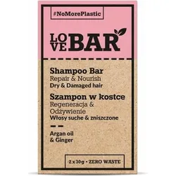 Love Bar, Shampoo, Shampoo Bar ankle shampoo for dry and damaged hair Argan Oil & Ginger 2x30g (Festes Shampoo)