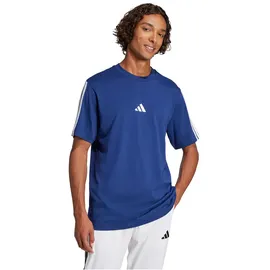 Adidas Essentials 3-Streifen Single Jersey T-Shirt Dark Blue / White XS