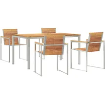 vidaXL 5-teiliges Garten Esszimmer Set aus massivem Teakholz