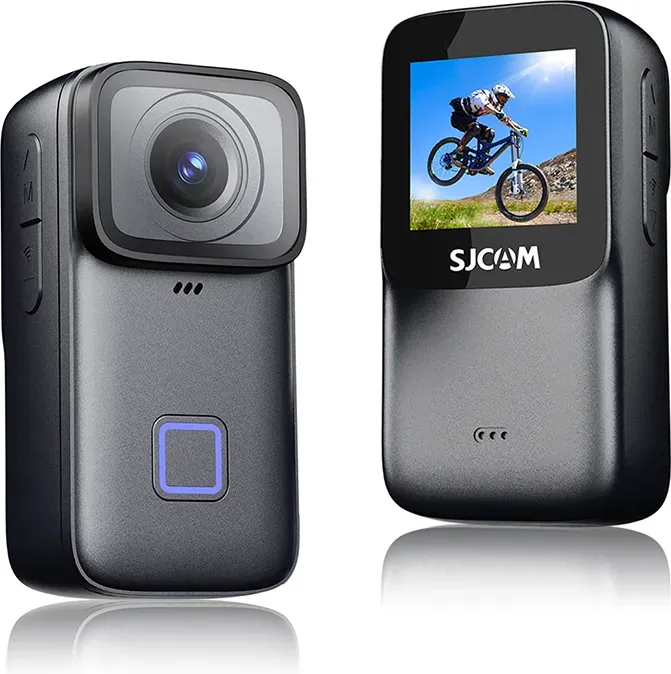 SJCAM C200 Pro 4K Actionkamera mit 6-Achsen EIS Stabilisierung 1.3 Zoll Touchscreen 95 Min Aufnahme 5m nacktes wasserdicht 40m mit Gehäuse ultrakompakt 6.8×3.4×2.7cm 20MP Foto schnelles 5GHz WiFi zum Handy Zeitlupe für Vlogging Motorrad Outdoor-Sport