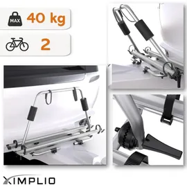 ximplio Fahrradträger Deichsel 2 Fahrräder E-Bike 40kg Silber