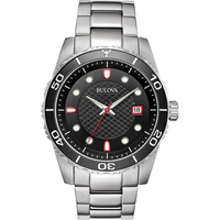 Bulova Herren Analog Quarz Uhr mit Edelstahl Armband 98A195