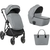 KIKKABOO Kinderwagen Thea 2 in 1 EVA-Räder verstellbarer Schiebegriff Babywanne grau