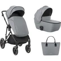 KIKKABOO Kinderwagen Thea 2 in 1 EVA-Räder verstellbarer Schiebegriff Babywanne grau