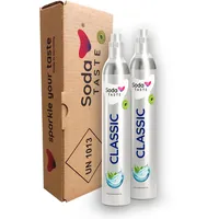 SodaTASTE CO2-Zylinder kaufen 2er-Pack (Reservezylinder) für Wassersprudler, Classic, für bis zu 120l gesprudeltes Wasser