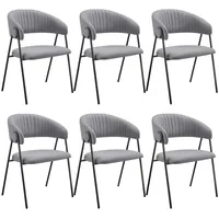 Tectake tectake® Armlehnstuhl Bedano, gepolstert, Webstoff, 150 kg 6er