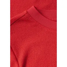 street one studio STREET ONE STUDIO, Damen, Gr. 44, rot (mandarin rot), Stoff, 60% Viskose, 40% Polyester, unifarben, normal normal, Rundhals, abgesteppt, Shirts T-Shirt, aus elastischem Materialmix