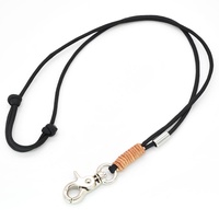 KENSONS for dogs PFEIFENBAND | Schwarz | verstellbar | Umhängeband mit kleinem Karabiner für Hundepfeife oder Schlüssel | Schlüsselband | Keychain | handgefertigt