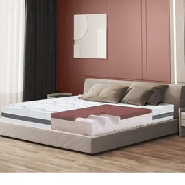 The White Stone Doppelmatratze King Size 190x200 Memory Foam, Antibakteriell, Anti-Milben, Anti-Allergie.| Höhe 27 cm | Italy