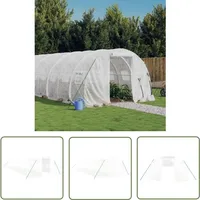 The Living Store - Gewächshaus Mit Stahlrahmen Weiß 42 M2 14x3x2 M - Gehäuse - Gewächshaus - Gartengewäschshaus - Pflanzenhaus - Tomatenhaus