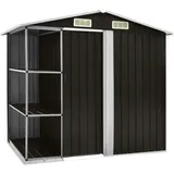 vidaXL Gartenhaus mit Regal Braun 205x130x183 cm Eisen