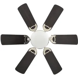 vidaXL 82 cm dekorativer Deckenventilator mit Leuchtmittel dunkelbraun