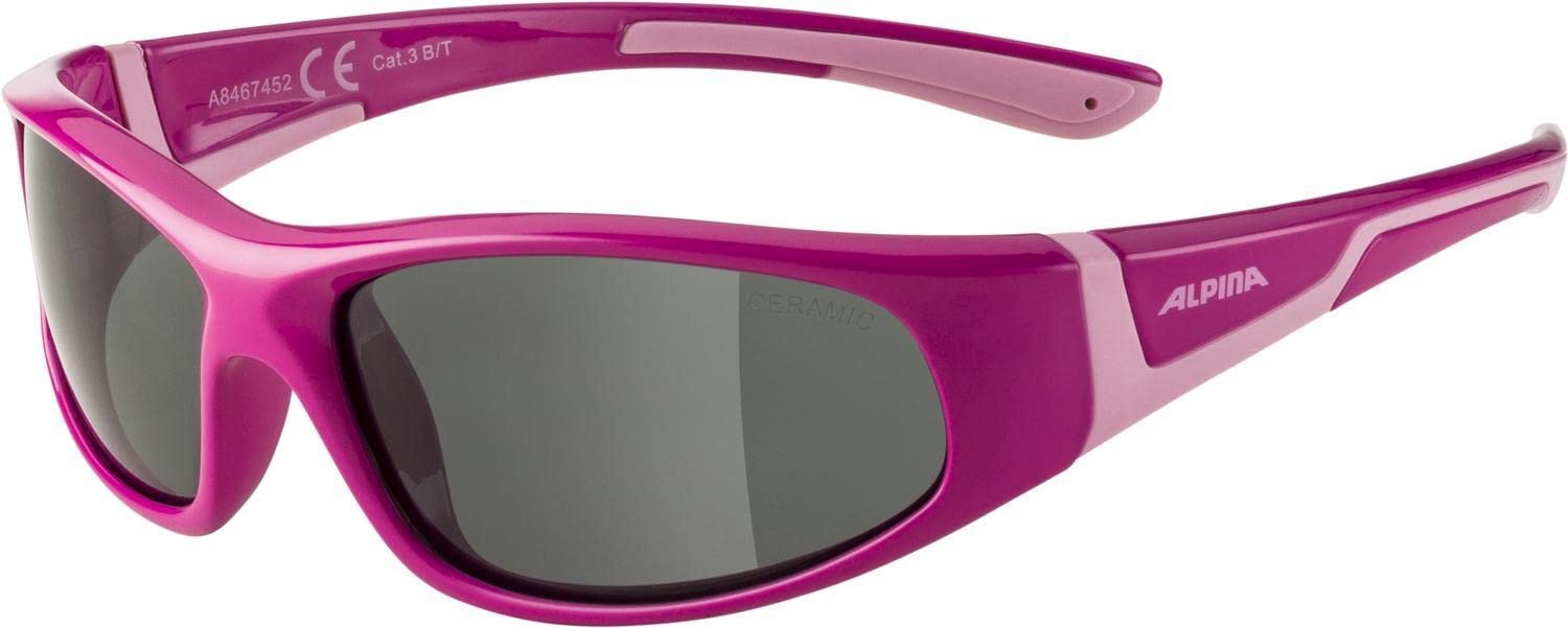 ALPINA FLEXXY JUNIOR - Flexible und Bruchsichere Sonnenbrille Mit 100% UV-Schutz Für Kinder, pink-rose gloss, One Size