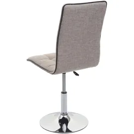 Mendler 2er-Set Esszimmerstuhl HWC-C41, Stuhl Küchenstuhl, höhenverstellbar drehbar, Stoff/Textil creme-grau