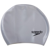 Speedo Unisex – Erwachsene Silicone Long Hair Swim Cap Badekappe, Silber, Einheitsgröße