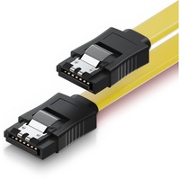 deleyCON deleyCON 0,3m SATA 3 Datenkabel mit Clip - 2x Stecker gerade - S-ATA Computer-Kabel