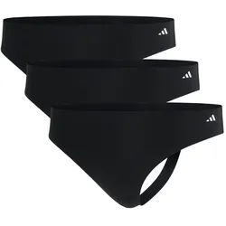 adidas Damen Strings, 3er Pack - Thongs, Active Light Flex , Unterwäsche, Logo Schwarz XL