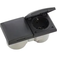 Berker Integro Flow Doppelsteckdose Deckel anthrazit Steckdose anthrazit
