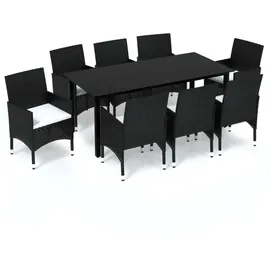 vidaXL Garten-Essgruppe 9-tlg. Schwarz