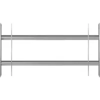 Fenstergitter Berlin Stahl, Basic Serie Winkelprofil 3 mm, Silber oberflächenveredelt, 500-650 x 300 mm, Laibungsmontage, individuell konfigurieren