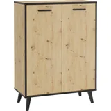FMD Plau Mehrzweckschrank 68,5 x 93,5 x 33 cm Beige