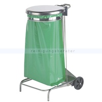 COLLECROULE Müllsackständer Rossignol mit Pedal 110 L fahrbarer Müllsackständer, Edelstahl