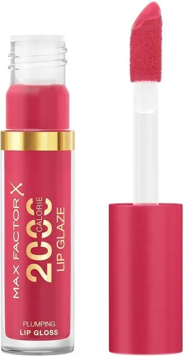 Max Factor 2000 Calorie Lip Glaze, farbiger Hochglanz-Lipgloss mit Volumeneffekt, Nährstoffkomplex mit Hyaluronsäure und Squalan, vegan, Farbe 030 First Sip, 4,4 ml