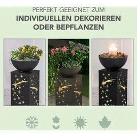 Easy Maxx LED Dekosäule 87 cm Beton-Optik Pflanzschale grau