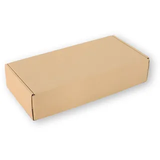 5 Stück Umkarton für Stollenkarton 1.500g | braun | 397×190×85mm | 1.12 B-Welle | für Christstollen/Weihnachtsstollen | Faltschachtel für optimalen Versand